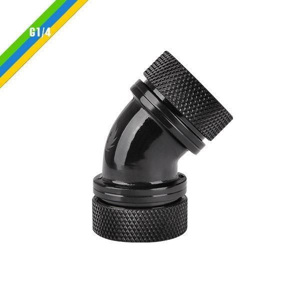 Thermaltake Pacific G1/4 PETG Tube 45-Degree Compression 16mm OD - Black - وصلات أنابيب